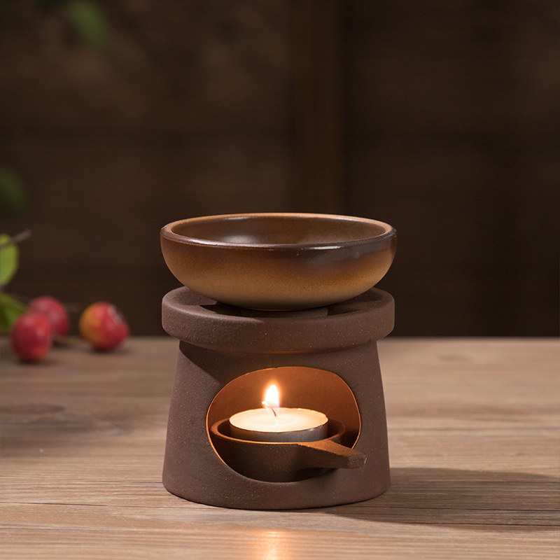 Japanese Candle Wax - 3 in 1ストーンウェア製エッセンシャルオイルウォーマー、ワックスメルトバーナー、ティーライトキャンドルヒーター、和風、家庭用アロマセラピーデコレーションギフト