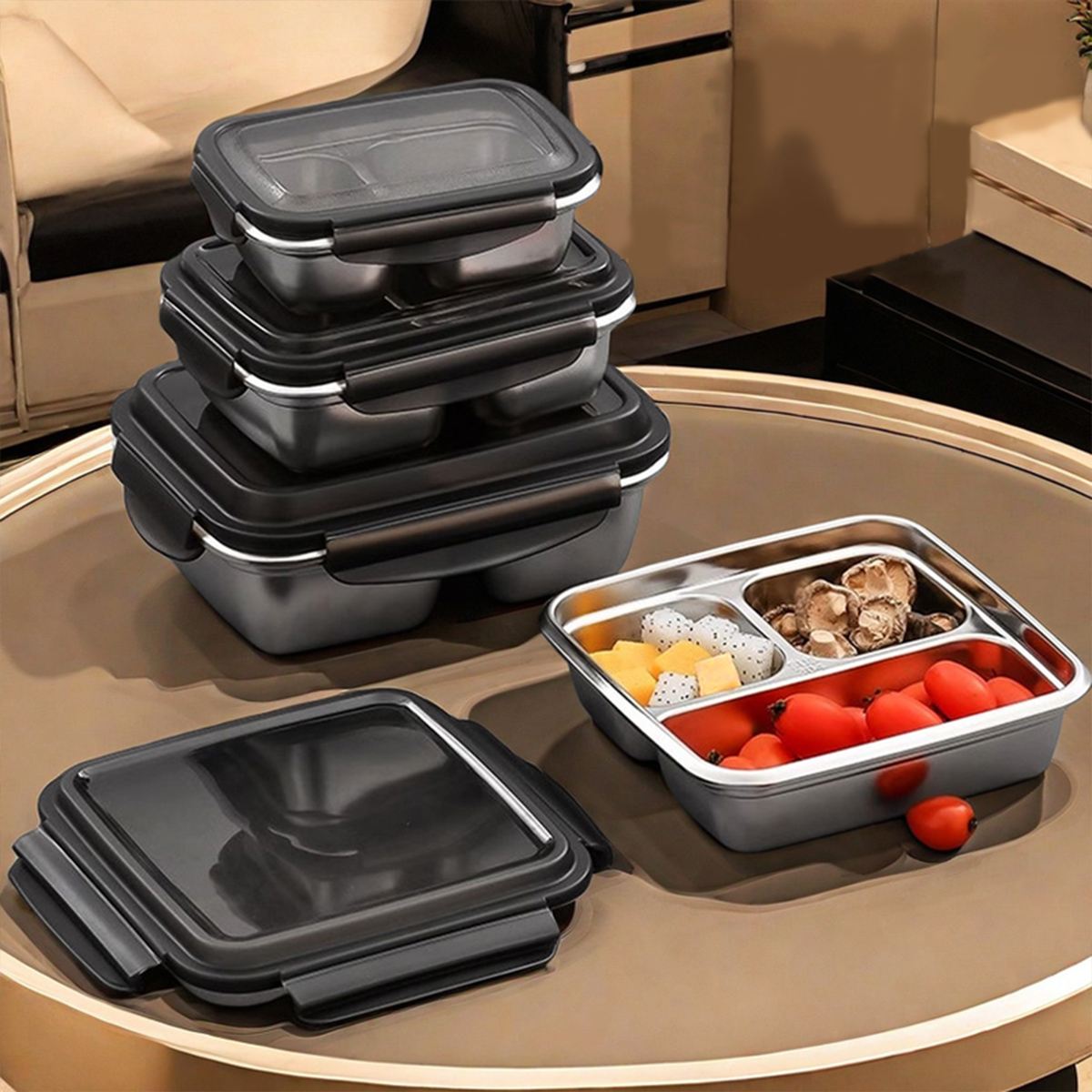 WORTHBUY 2/3 グリッド 304 ステンレス鋼弁当 - Bento Box Two Tier のレビューと価格