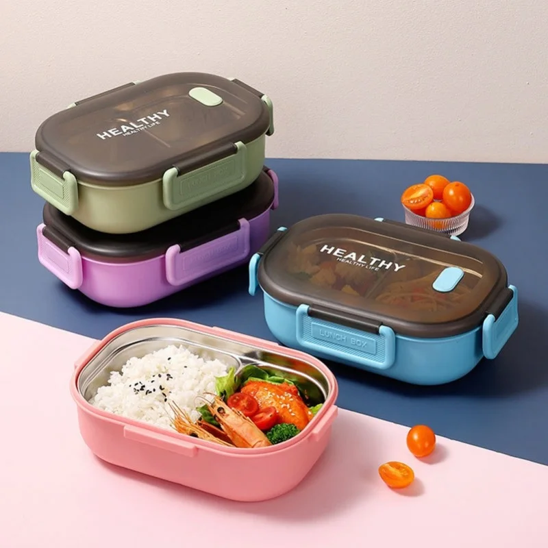 密閉型ステンレス製弁当箱,子供用,学校,オフィス,ピクニック - Bento Box Two Tier のレビューと価格