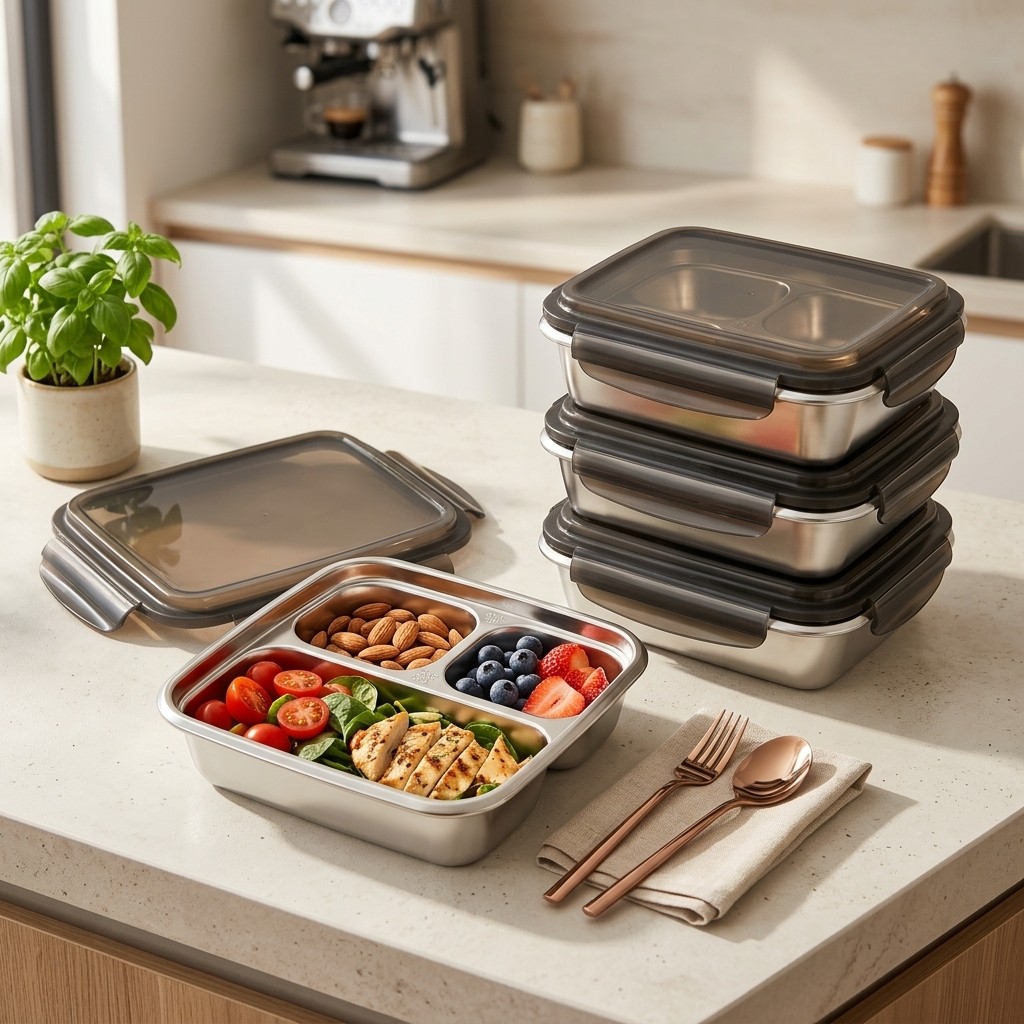 大容量ランチ容器 蓋付き 電子レンジ対応 漏れ防止 304ス - Bento Box Two Tier のレビューと価格