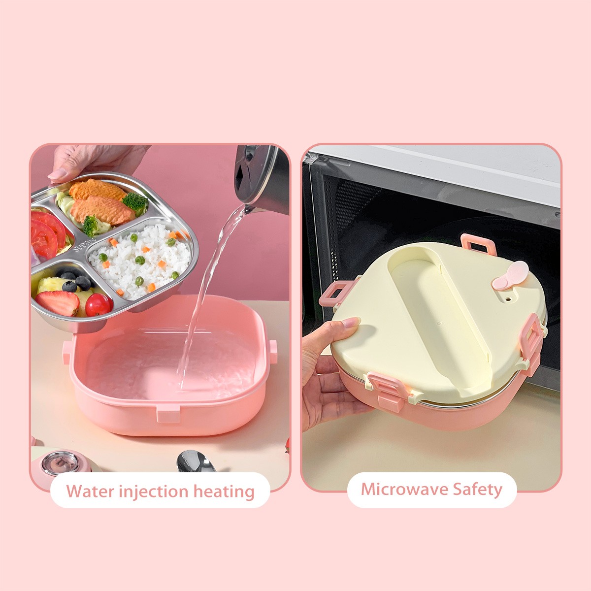 3/4 グリッド 304 ステンレス鋼の正方形ランチボックス - Bento Box Two Tier のレビューと価格