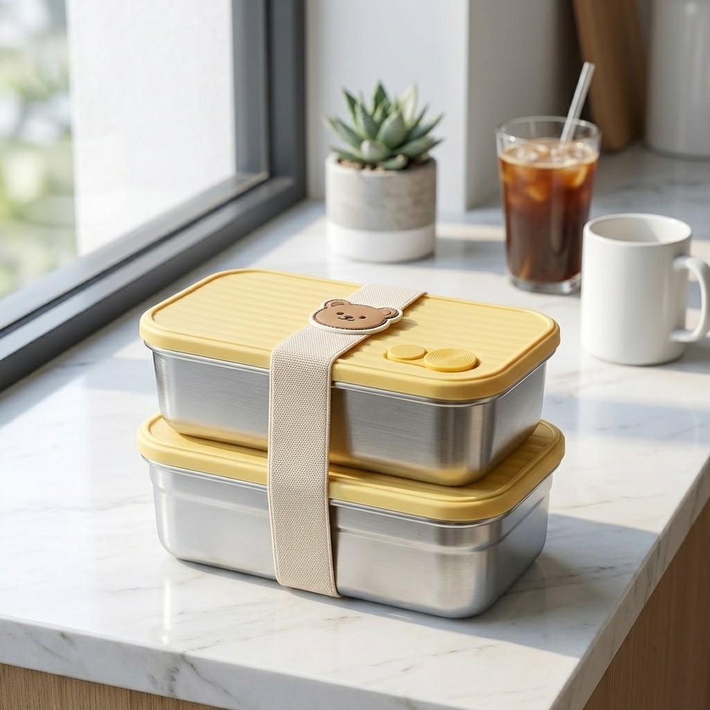 304 ステンレス鋼弁当ランチボックス電子レンジ加熱可能積み - Bento Box Two Tier のレビューと価格