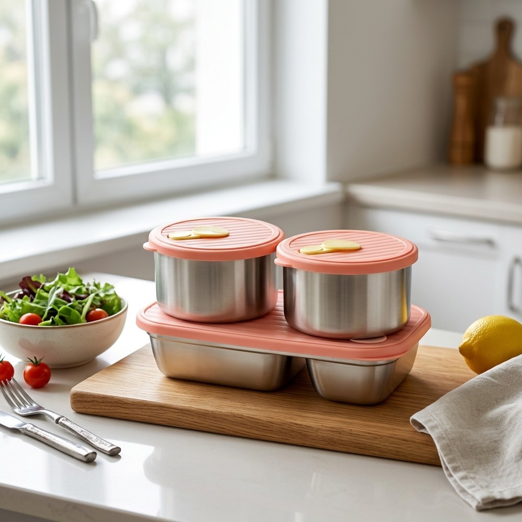 電子レンジ対応 304ステンレス製ランチボックスセット 弁当 - Bento Box Two Tier のレビューと価格