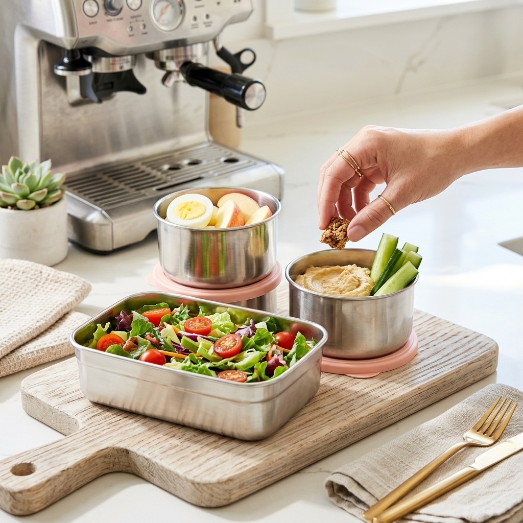 電子レンジ対応 304ステンレス製ランチボックスセット 弁当 - Bento Box Two Tier のレビューと価格