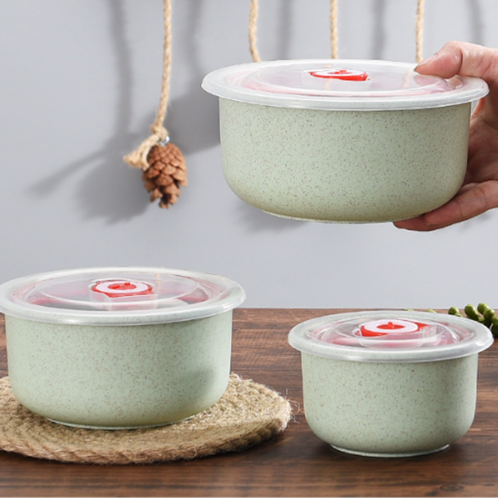 3個入り食品保存容器弁当箱軽量食品保存容器キッチン収納ピクニ - Bento Box Two Tier のレビューと価格