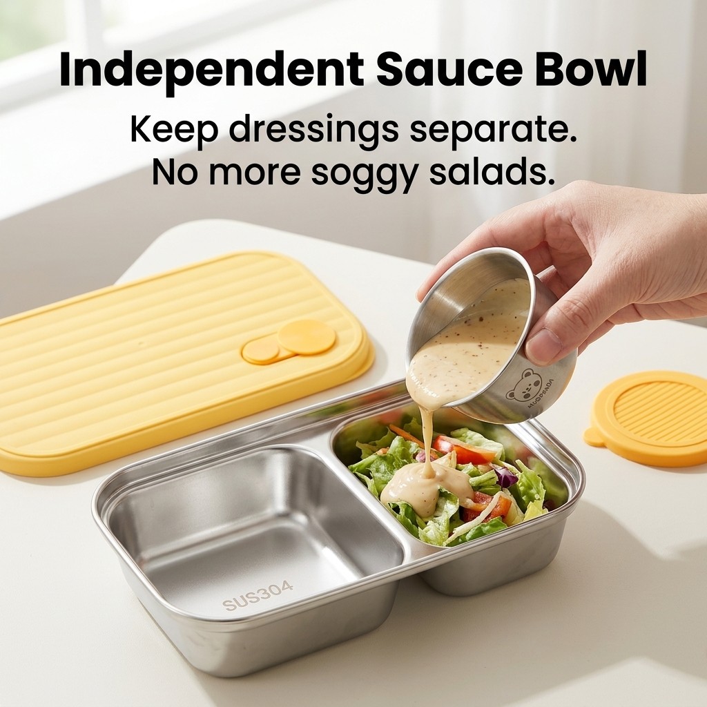 ポータブルフルーツサラダ食品容器子供学生用積み重ね可能な 3 - Bento Box Two Tier のレビューと価格