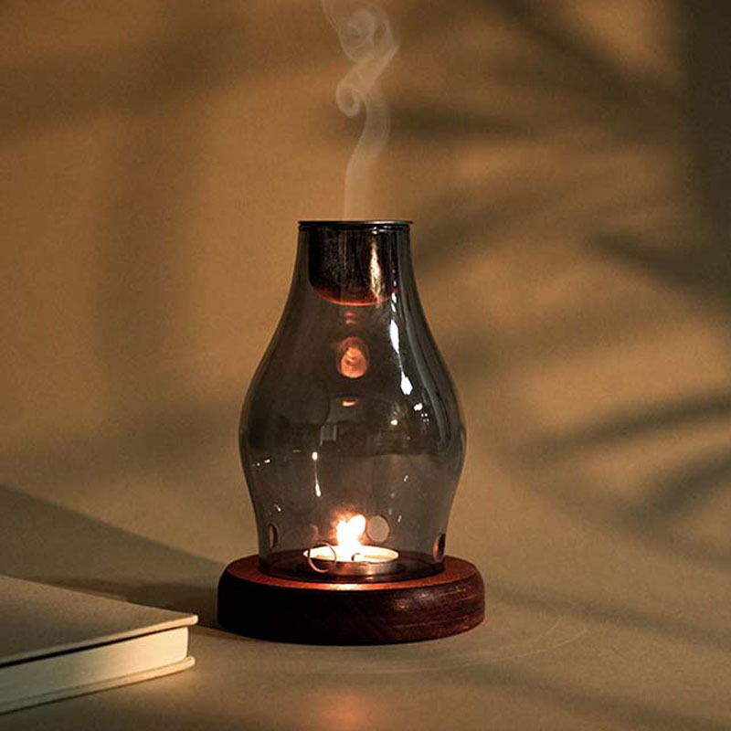 和風ガラスキャンドルホルダーアロマランプレトロホームベッドル - Japanese Candle Wax のレビューと価格
