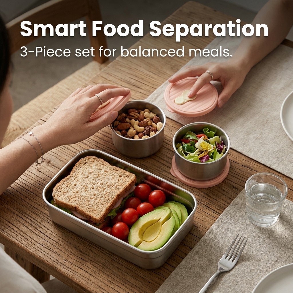 弁当箱セット 電子レンジ対応 304ステンレス製 食品保存容 - Bento Box Two Tier のレビューと価格