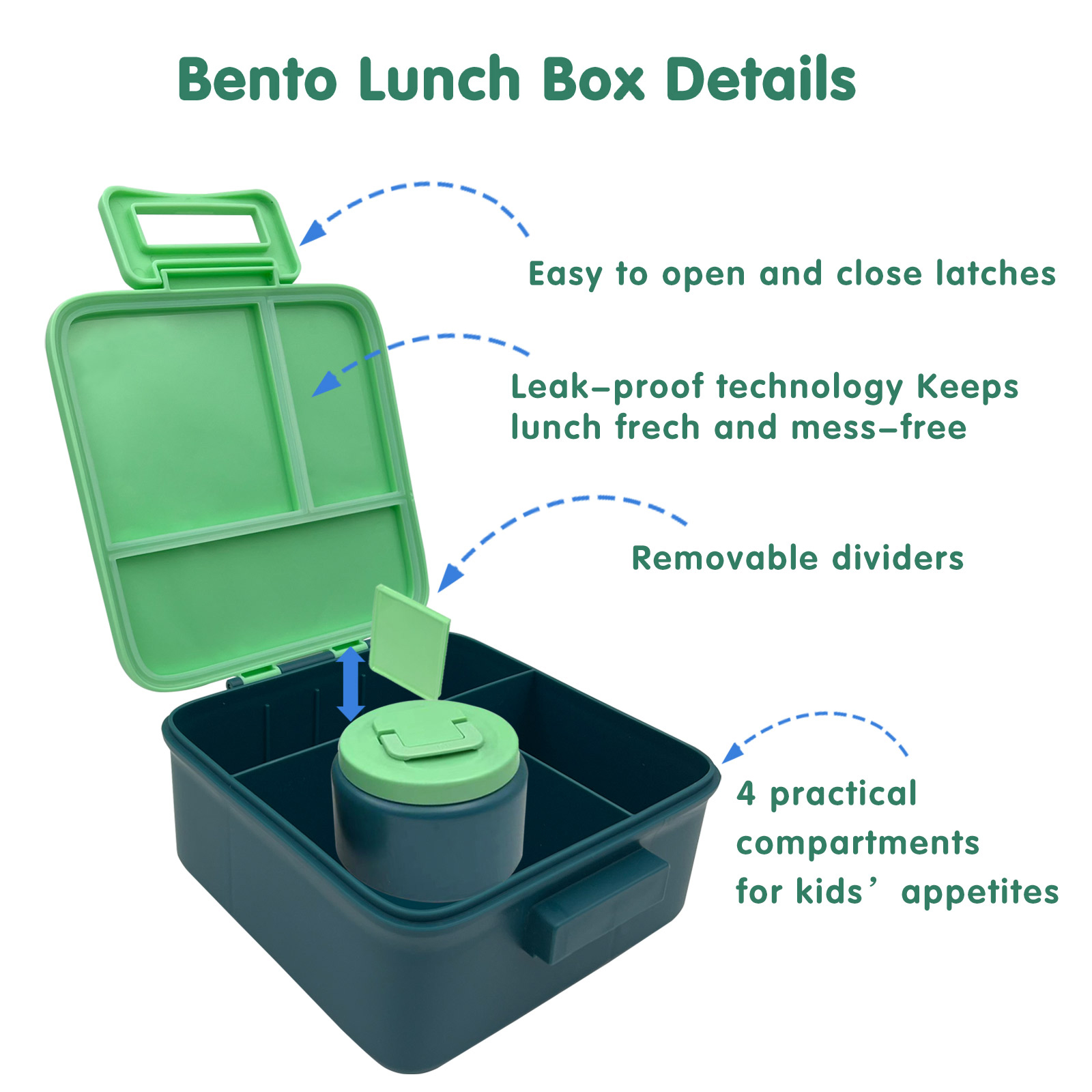子供用弁当箱1セット、8オンス真空断熱フードジャー付き、学校 - Bento Box Two Tier のレビューと価格