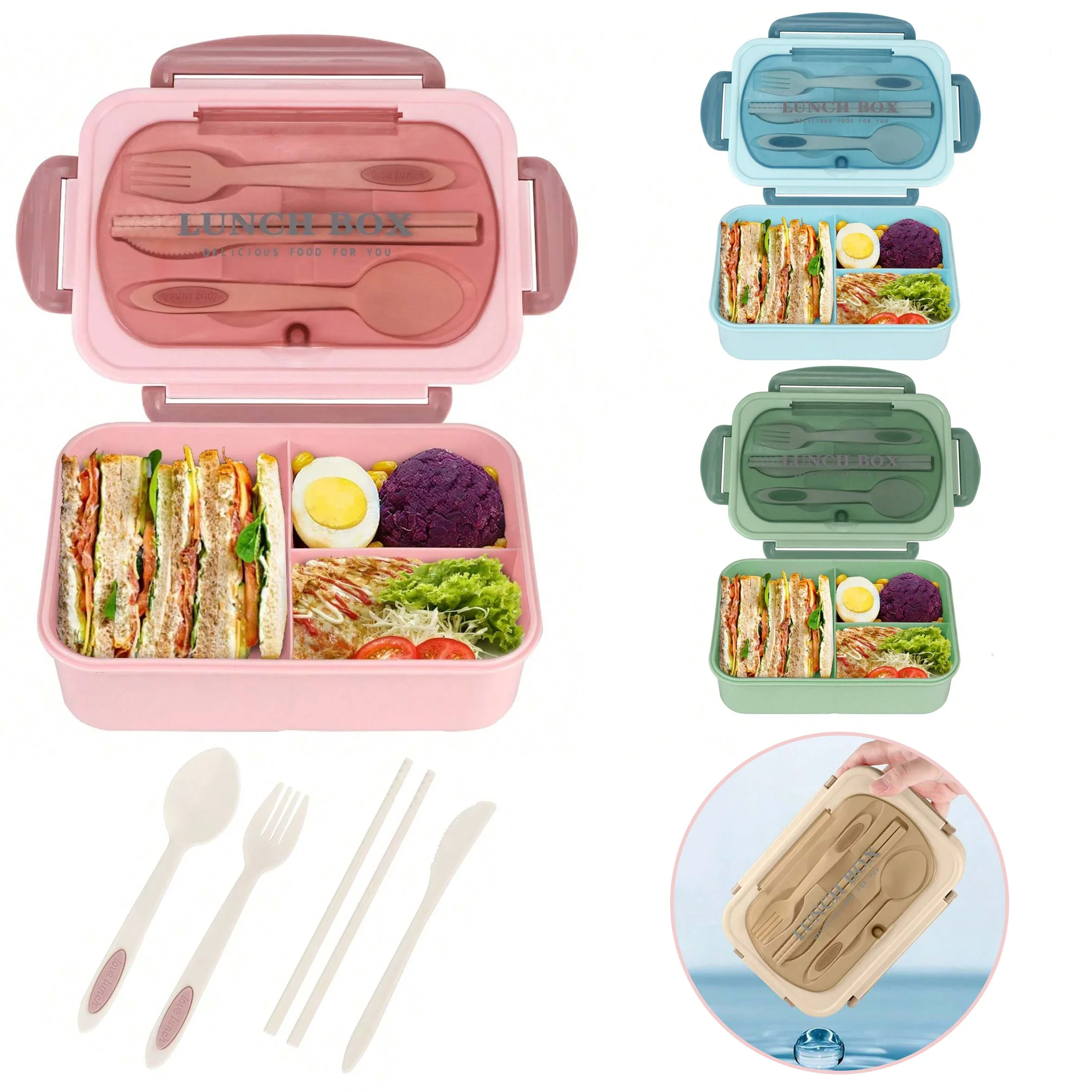 大人と女性のための4つのコンパートメントを備えた弁当弁当箱, - Bento Box Two Tier のレビューと価格