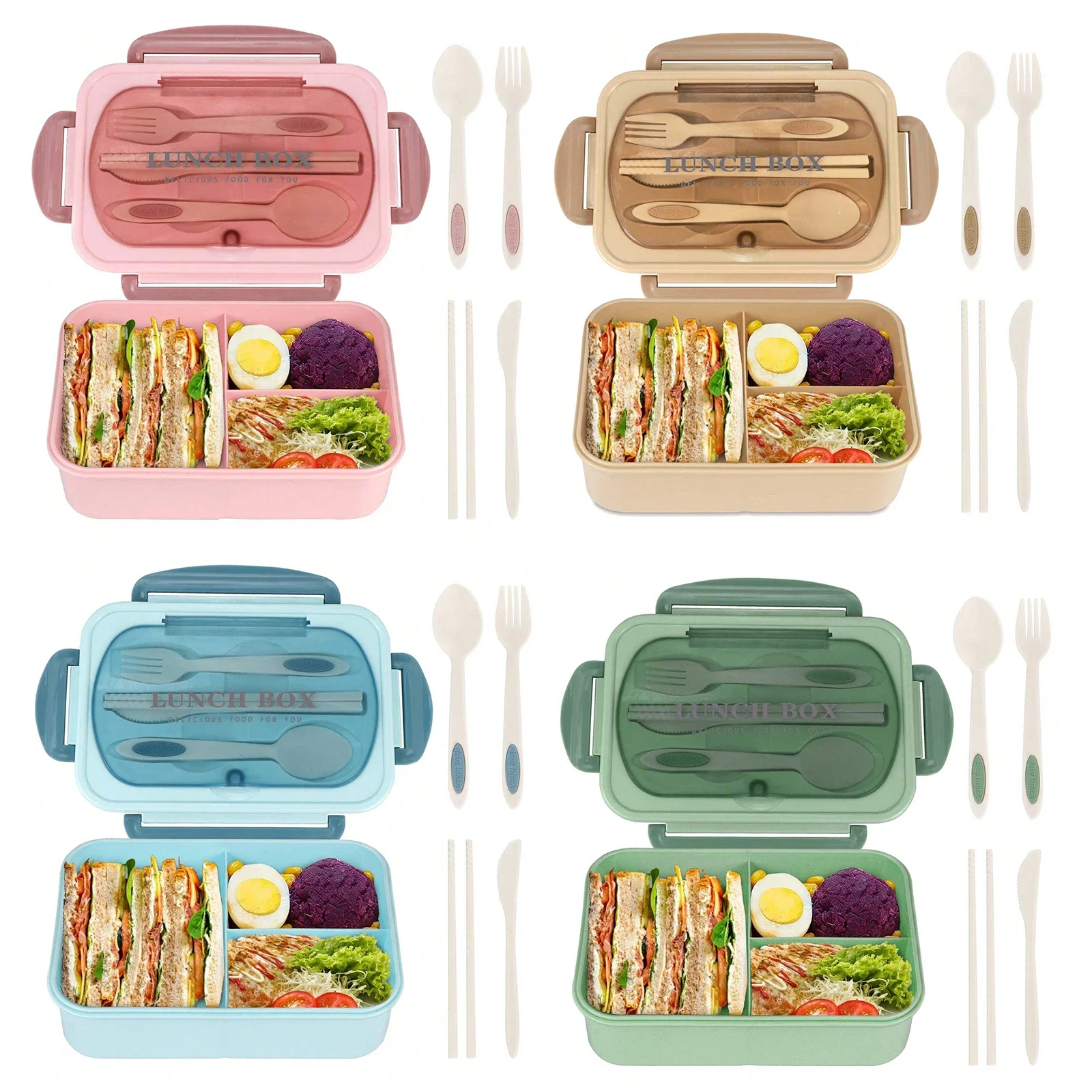 大人と女性のための4つのコンパートメントを備えた弁当弁当箱, - Bento Box Two Tier のレビューと価格