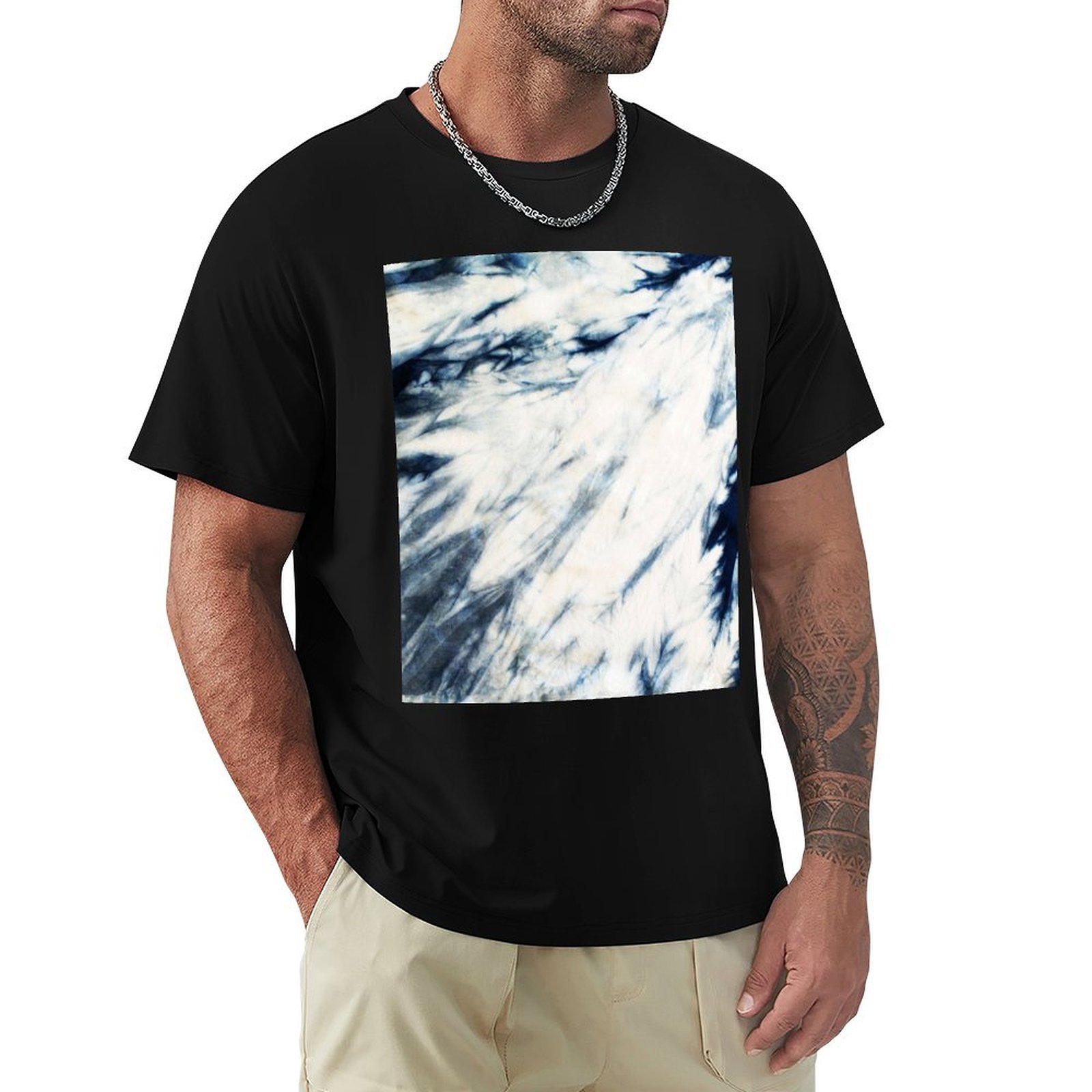 シボリインディゴマーブルタイダイTシャツ ラージサイズ ベー - Shibori Tie Dye のレビューと価格