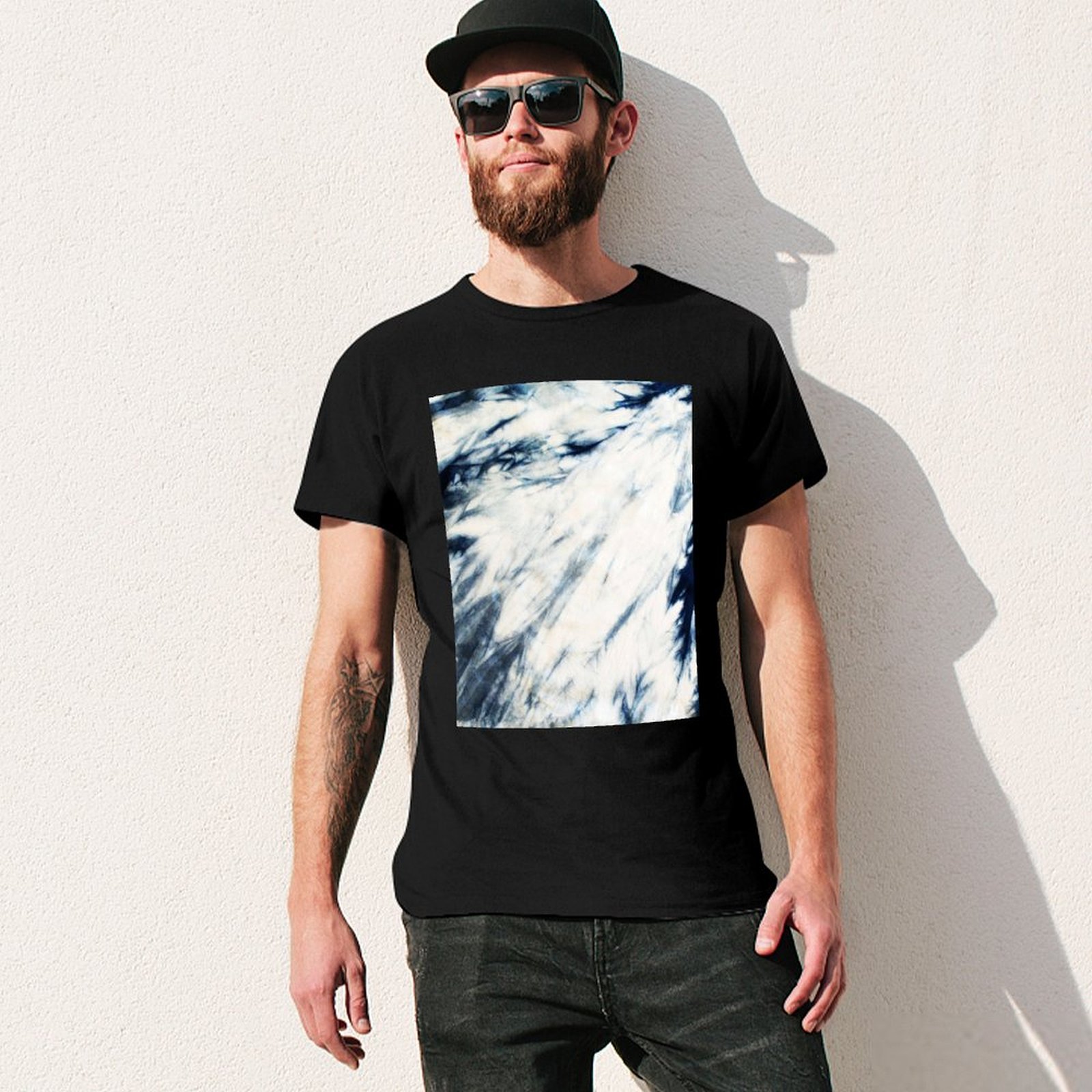 シボリインディゴマーブルタイダイTシャツ ラージサイズ ベー - Shibori Tie Dye のレビューと価格