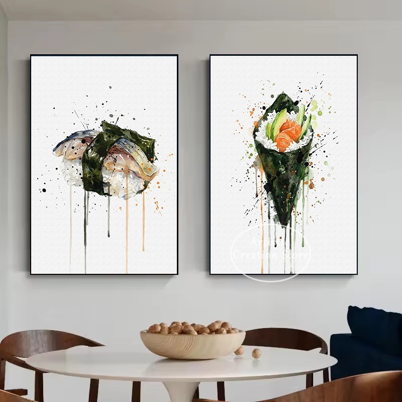 水彩画 日本料理 ウナギ寿司 にぎり 海藻サラダ グンカンマ - Japanese Food Lifestyle のレビューと価格