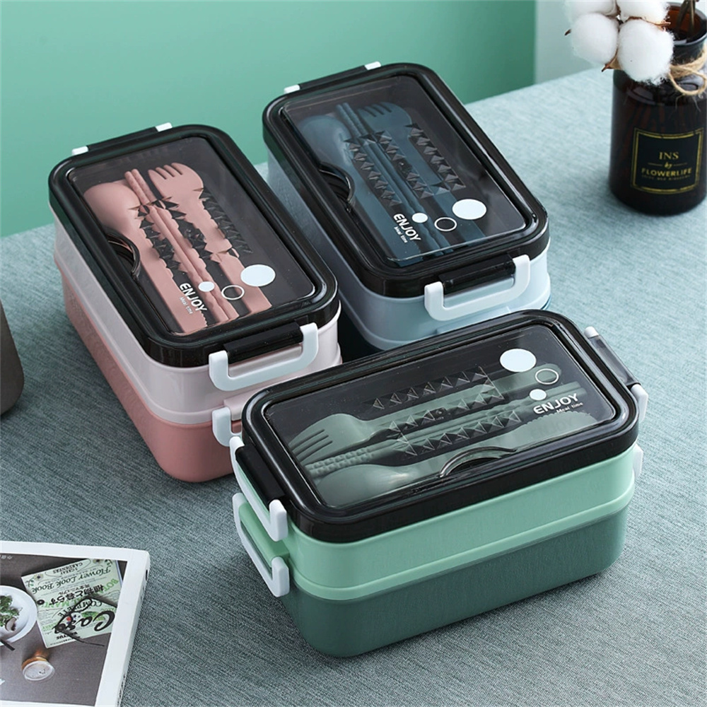 1パックランチボックス、二層式ポータブルコンパートメントフー - Bento Box Two Tier のレビューと価格