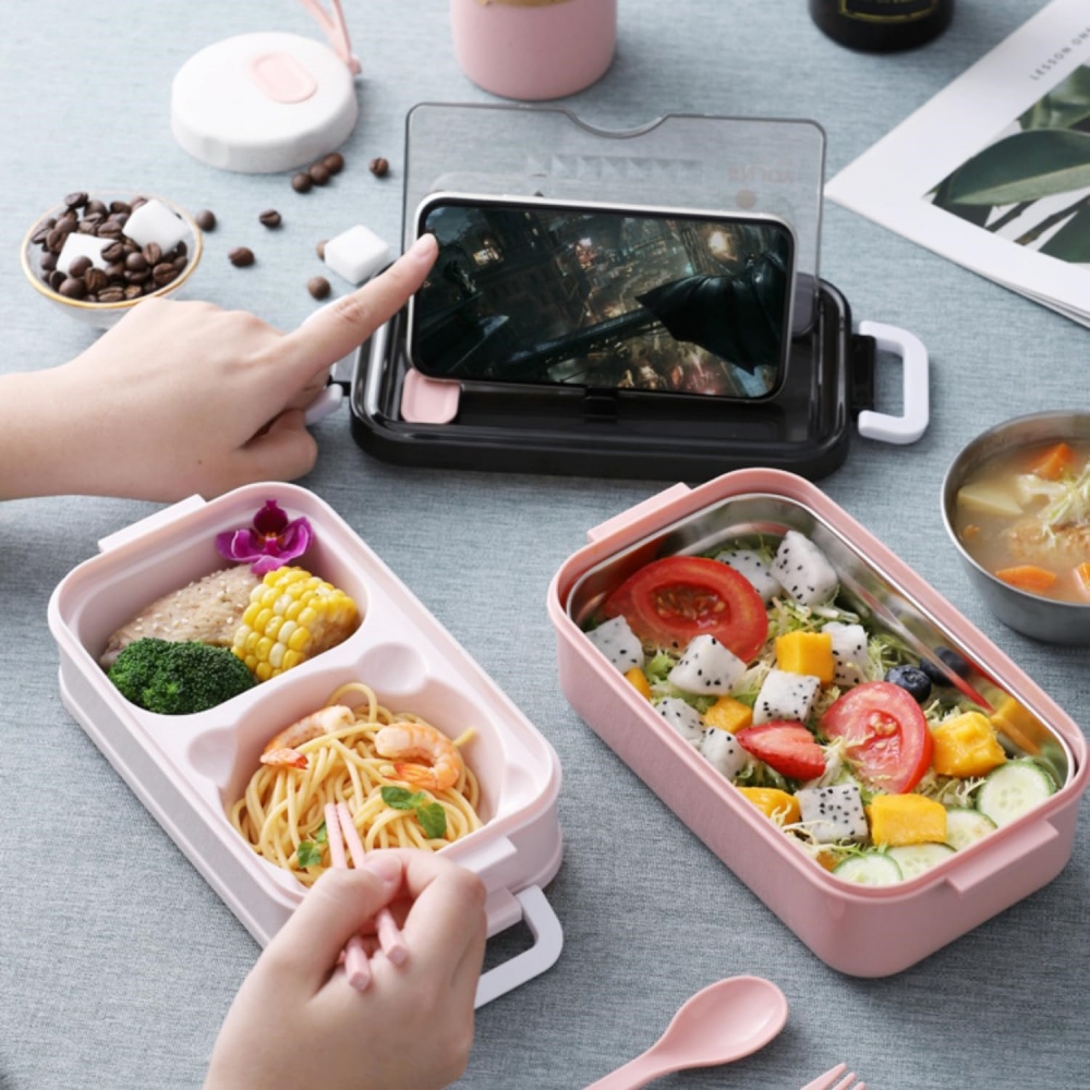 1パックランチボックス、二層式ポータブルコンパートメントフー - Bento Box Two Tier のレビューと価格