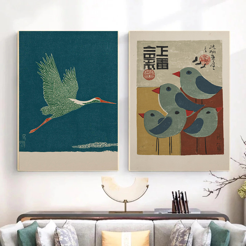 日本の虎、赤い太陽、イチョウの葉、フクロウのポスター、ミニマ - Japanese Zen Lifestyle のレビューと価格