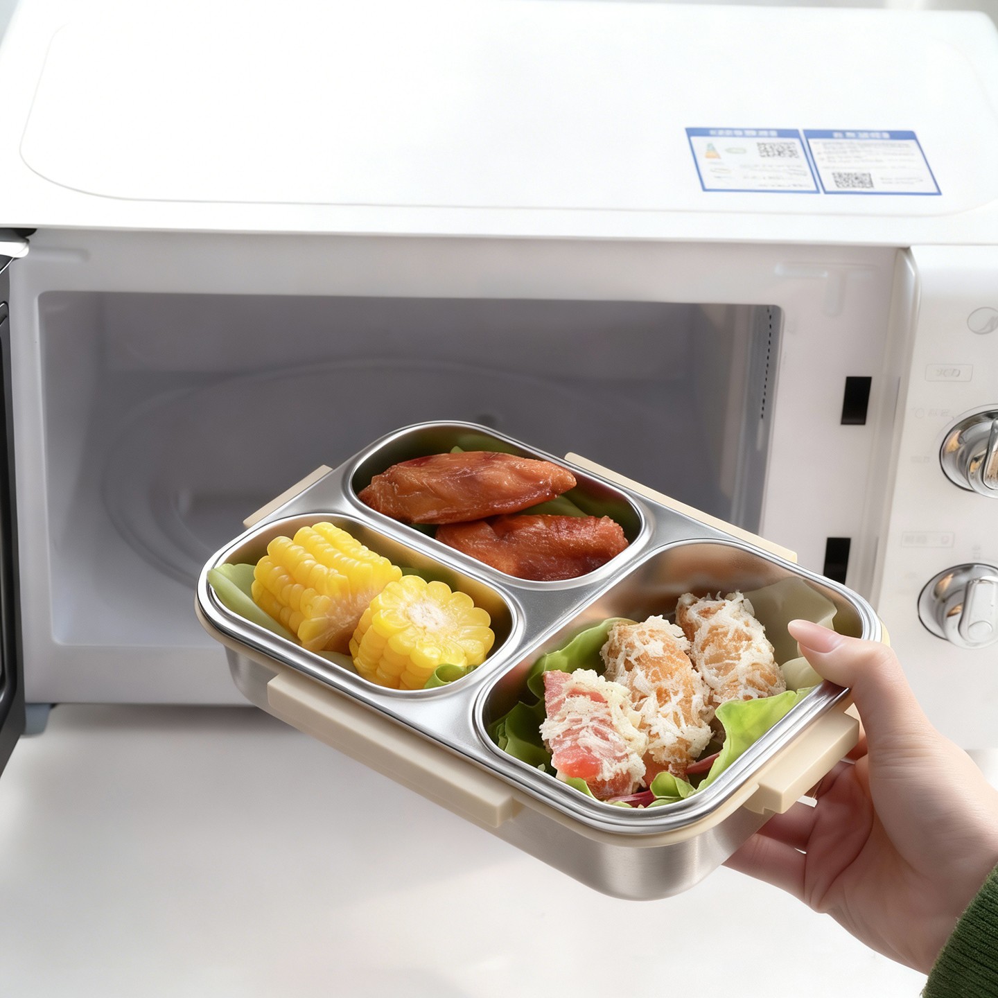 大容量漫画柄子供用ランチボックス、ハンドル付き、持ち運び可能 - Bento Box Two Tier のレビューと価格