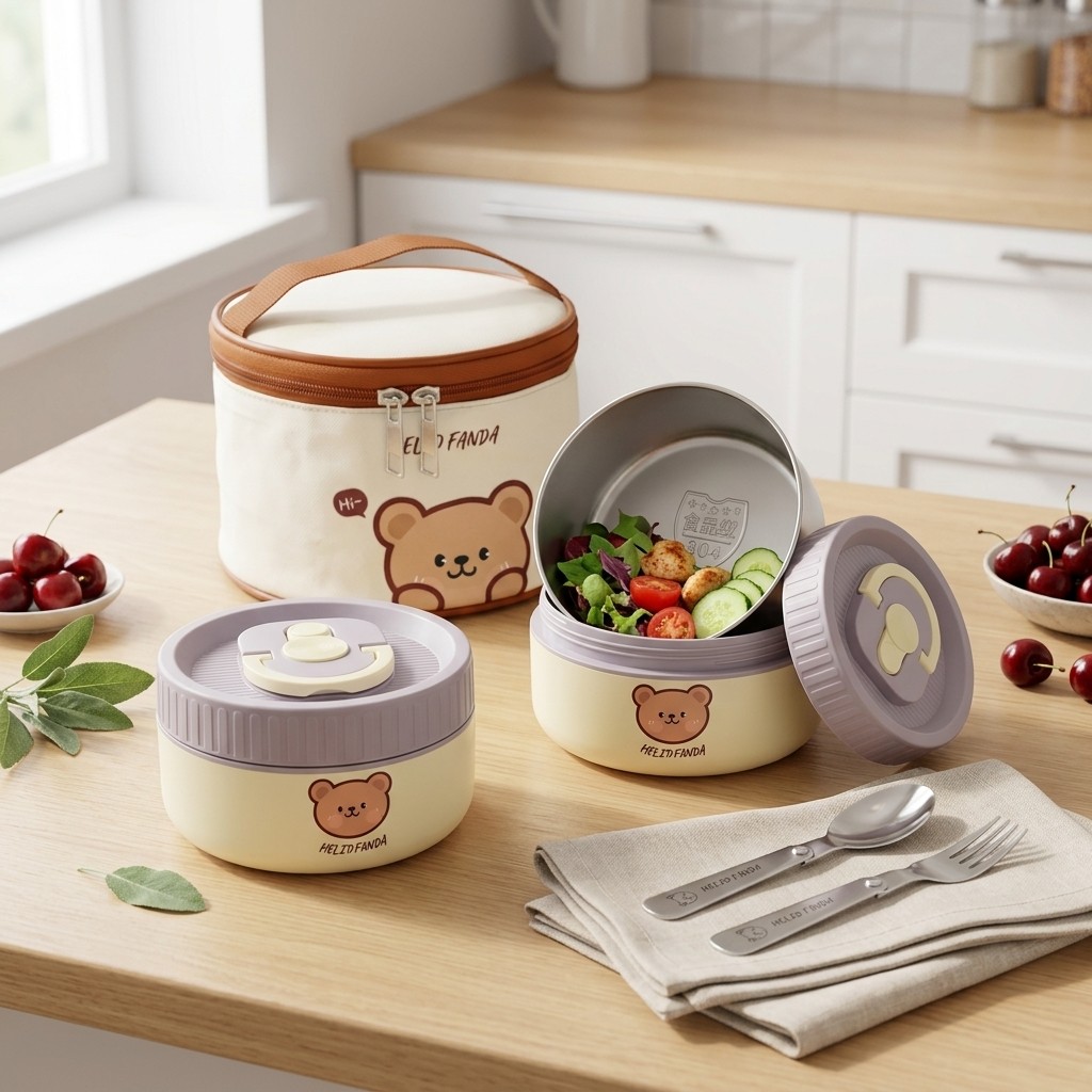 304ステンレス製子供用ランチボックス、漏れ防止弁当箱、電子 - Bento Box Two Tier のレビューと価格